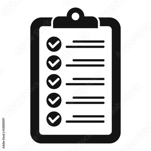 Clipboard control icon simple vector. Screen plan