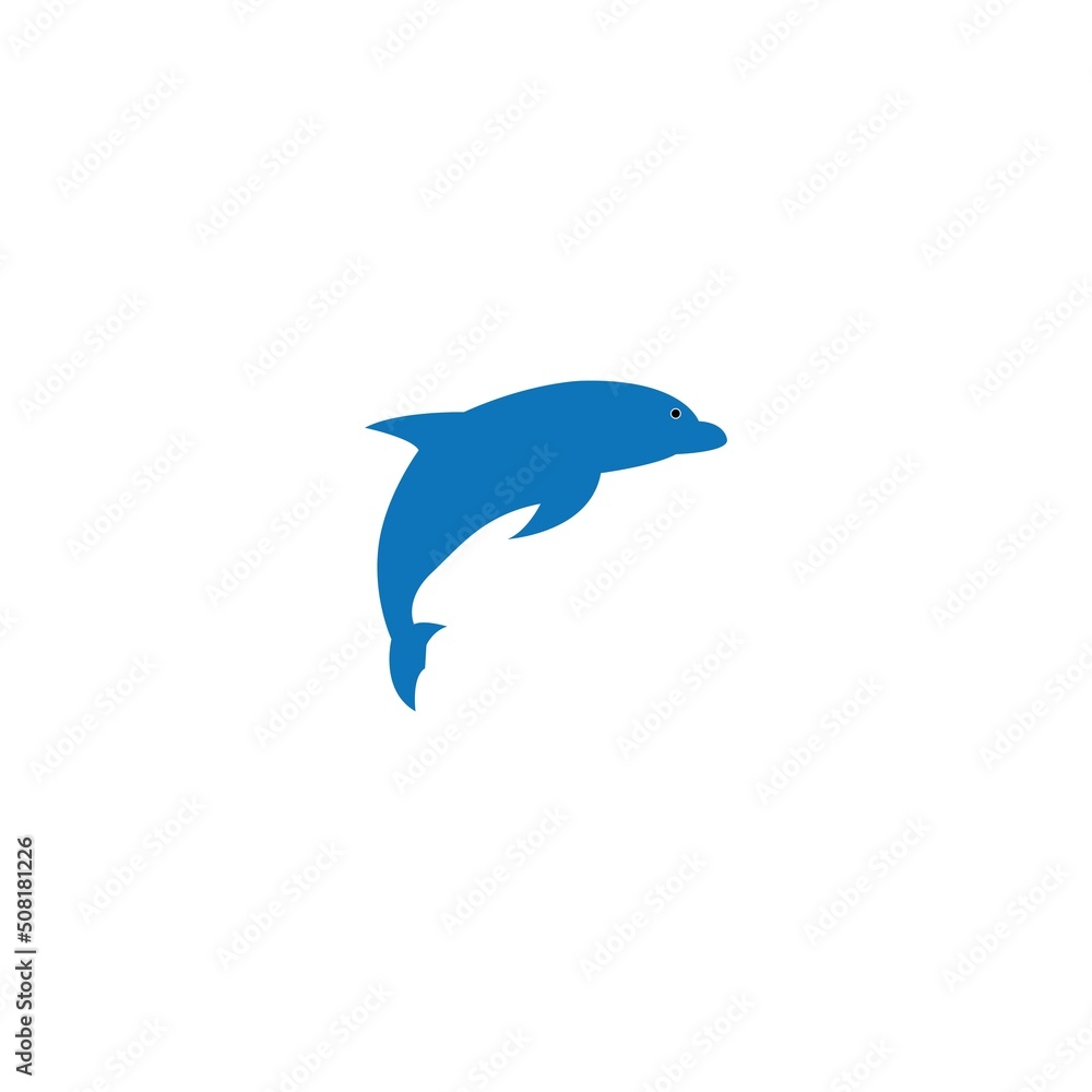 simple dolphin logo vector icon illustration