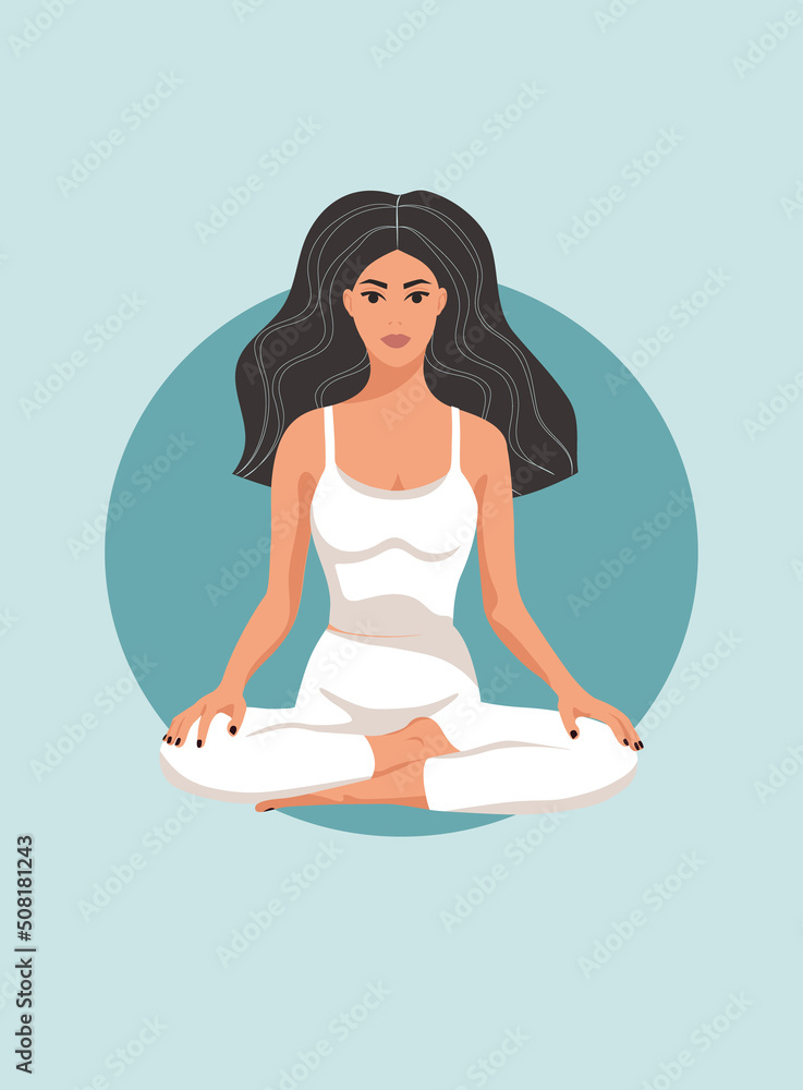 Woman doing yoga poster