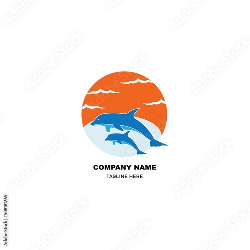 simple dolphin logo vector icon illustration