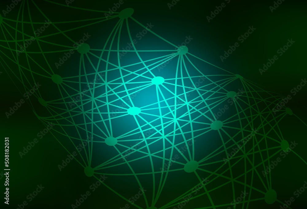 Dark Green vector template with artificial intelligence structure.