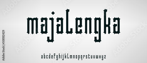 Elegant and luxury condensed alphabet with urban style template