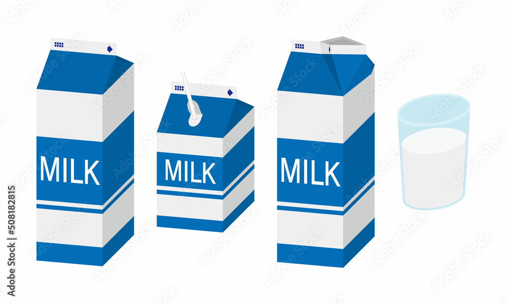 牛乳パック ベクターイラスト素材２ Stock Vector Adobe Stock