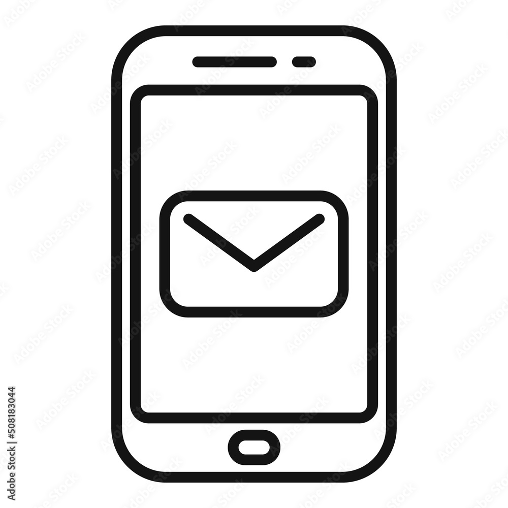 Smartphone sms icon outline vector. Internet media Smartphone sms icon outline vector. Internet media