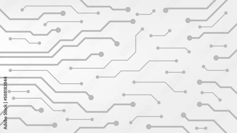 Hi-tech digital circuit board. AI pad and electrical lines connected on white and grey background. futuristic technology design element concept Hi-tech digital circuit board. AI pad and electrical lines connected on white and grey background. futuristic technology design element concept