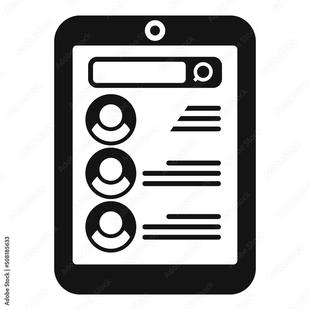 Online tablet job icon simple vector. Search employment Online tablet job icon simple vector. Search employment