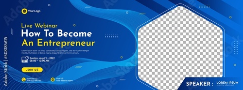 Business conference banner template design for webinar, marketing, online class program, etc