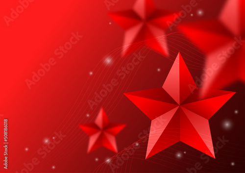 Elegant red stars, Christmas background, holiday, winner, social media post, digital and technology