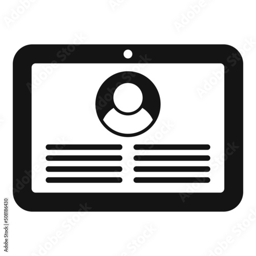 Online tablet job icon simple vector. Search career