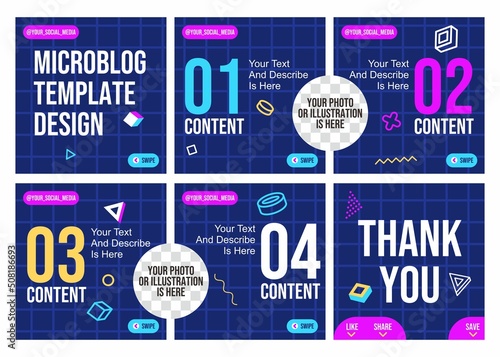 Creative microblog or carousel template