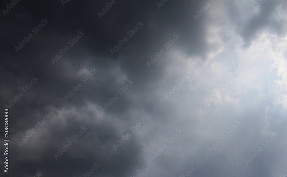 The sky covered with rain clouds