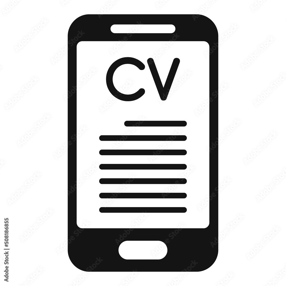 Cv phone icon simple vector. Internet work Cv phone icon simple vector. Internet work