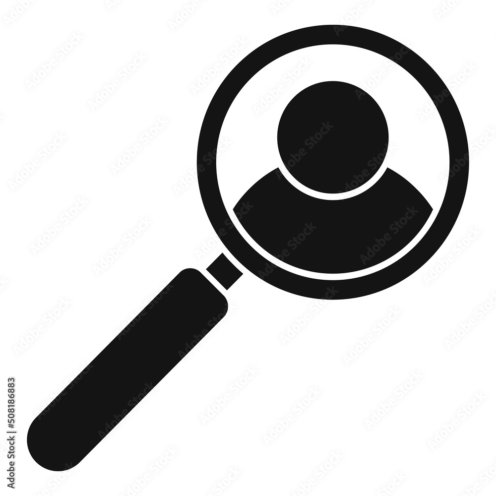 Hire job magnifier icon simple vector. Online search Hire job magnifier icon simple vector. Online search