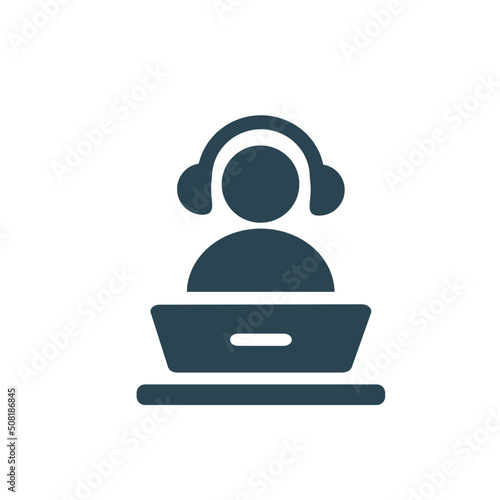 Vector icon for business, study and work at home. Flat design.