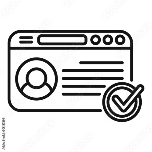 Web job search icon outline vector. Online employment