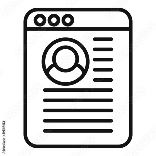 Online web page icon outline vector. Job search