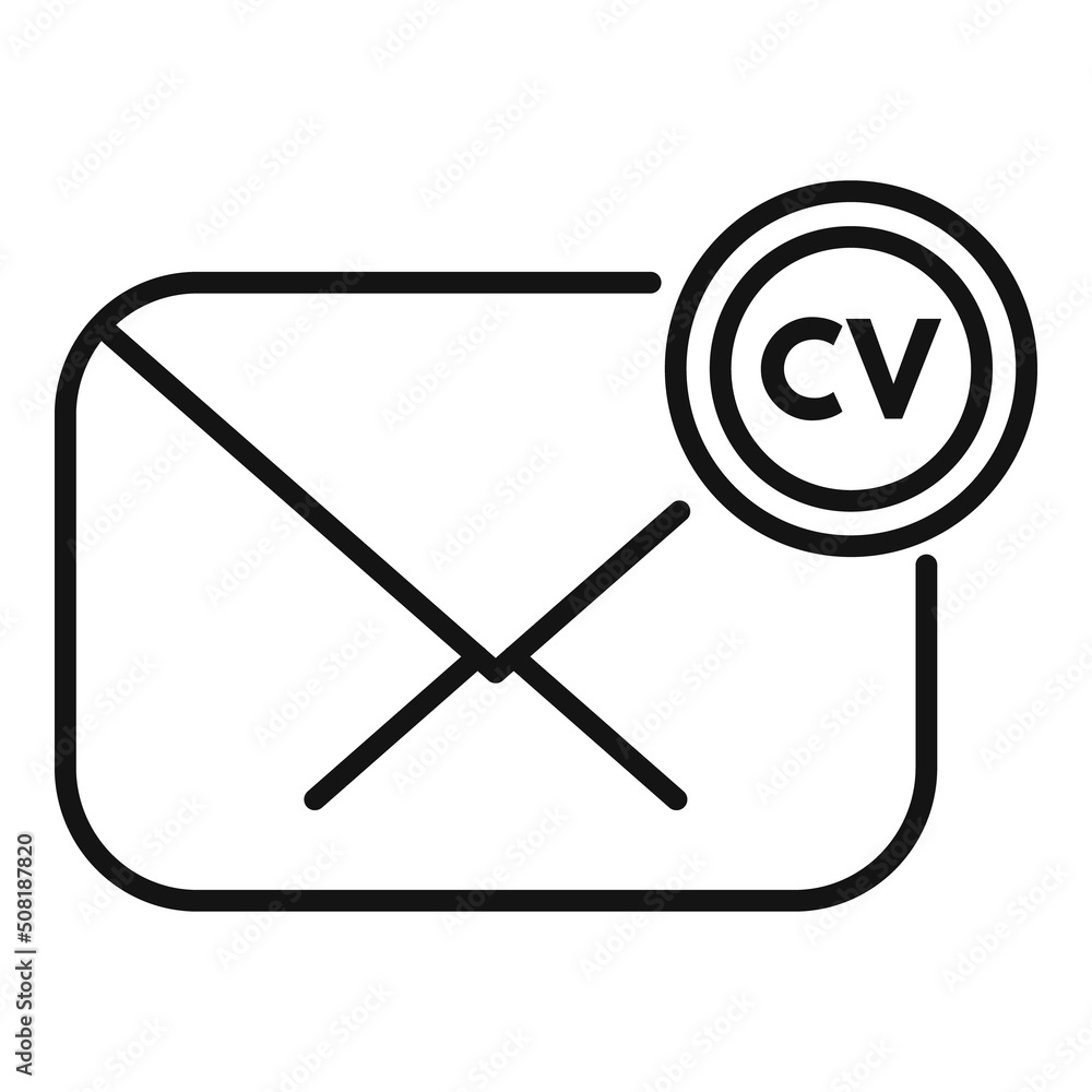 Cv mail icon outline vector. Internet people Cv mail icon outline vector. Internet people