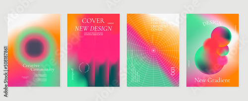 Abstract fluid gradient background vector. Minimalist style cover template with circle shapes, colorful and liquid color. Modern wallpaper design perfect for social media, idol poster, photo frame.