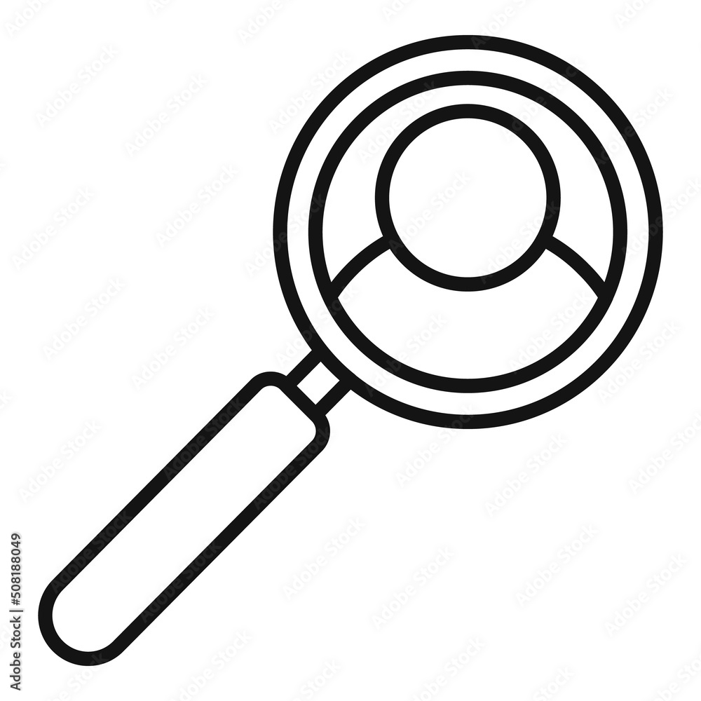 Hire job magnifier icon outline vector. Online search Hire job magnifier icon outline vector. Online search