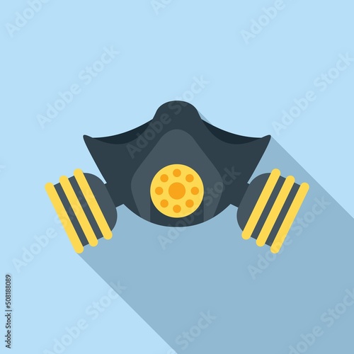 Respirator gas mask icon flat vector. Air chemical