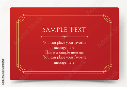 高級感のあるカードデザイン。アンティークな装飾デザイン。エレガントな縁の模様。