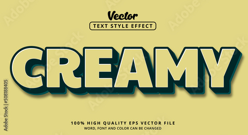 Editable text effects, Creamy text in modern color style and soft elegant metallic style