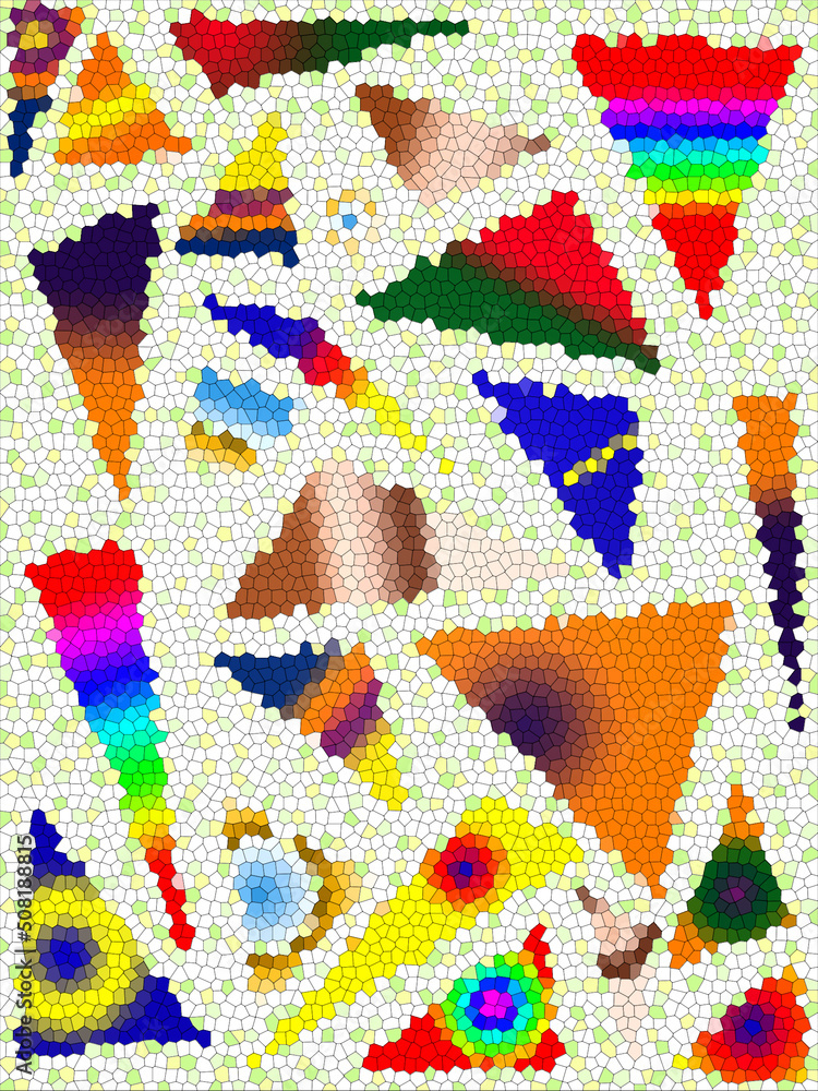 Illustration, picture, mosaic, wallpaper, background, colorful abstract