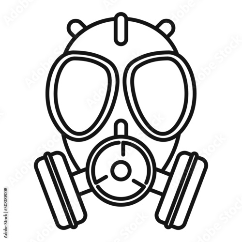 Respirator gas mask icon outline vector. Air chemical