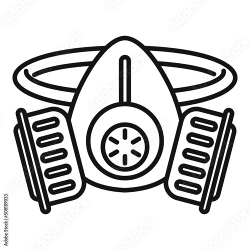 Toxic gas mask icon outline vector. Army air