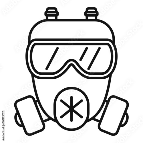 Air gas mask icon outline vector. Chemical respirator