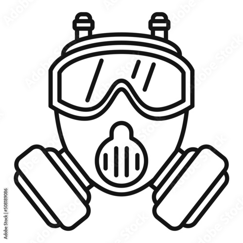 Chemical gas mask icon outline vector. Toxic air