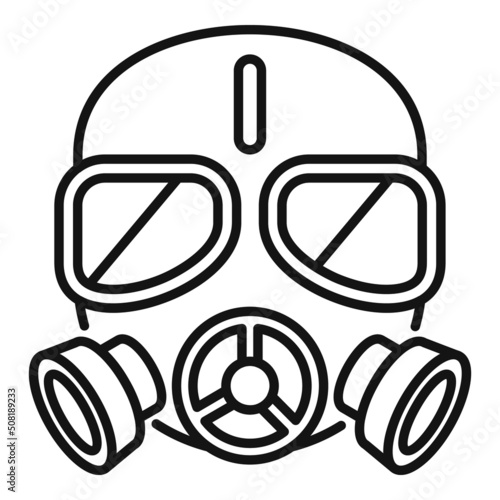 Gas mask terror icon outline vector. Toxic air
