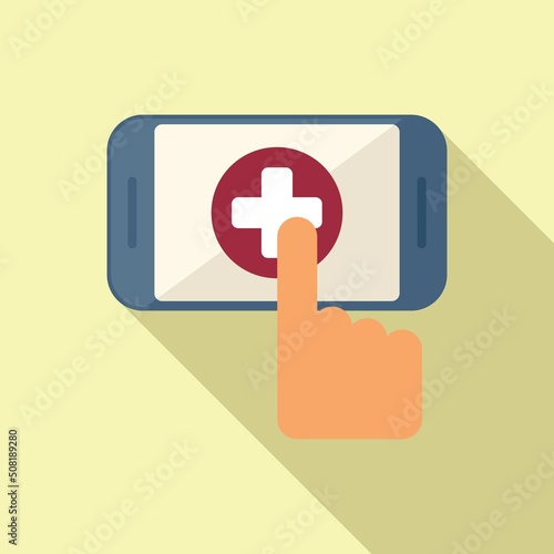 Telemedicine icon flat vector. Doctor medicine
