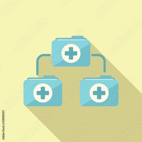 Telemedicine care icon flat vector. Doctor patient