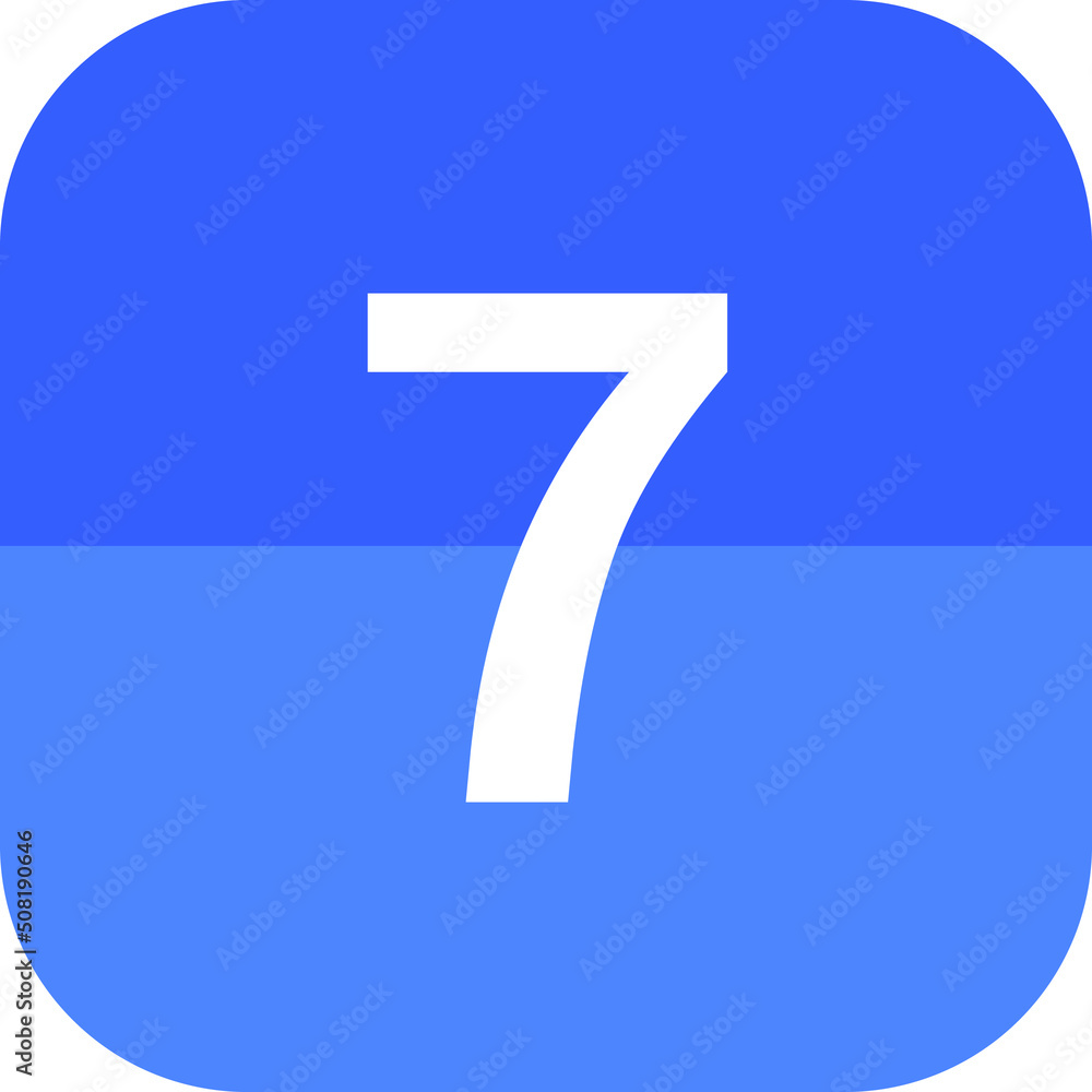 Calendar flat icon vector image day 7. Calendar flat icon vector image day 7.