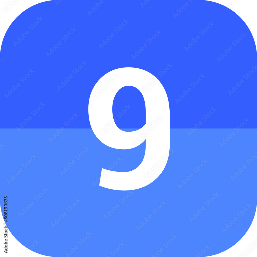 Obraz premium Calendar flat icon vector image day 9.