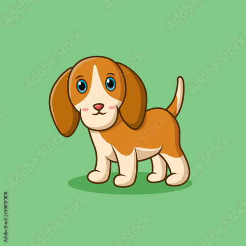 Cute dog cartoon character. Vector illustration