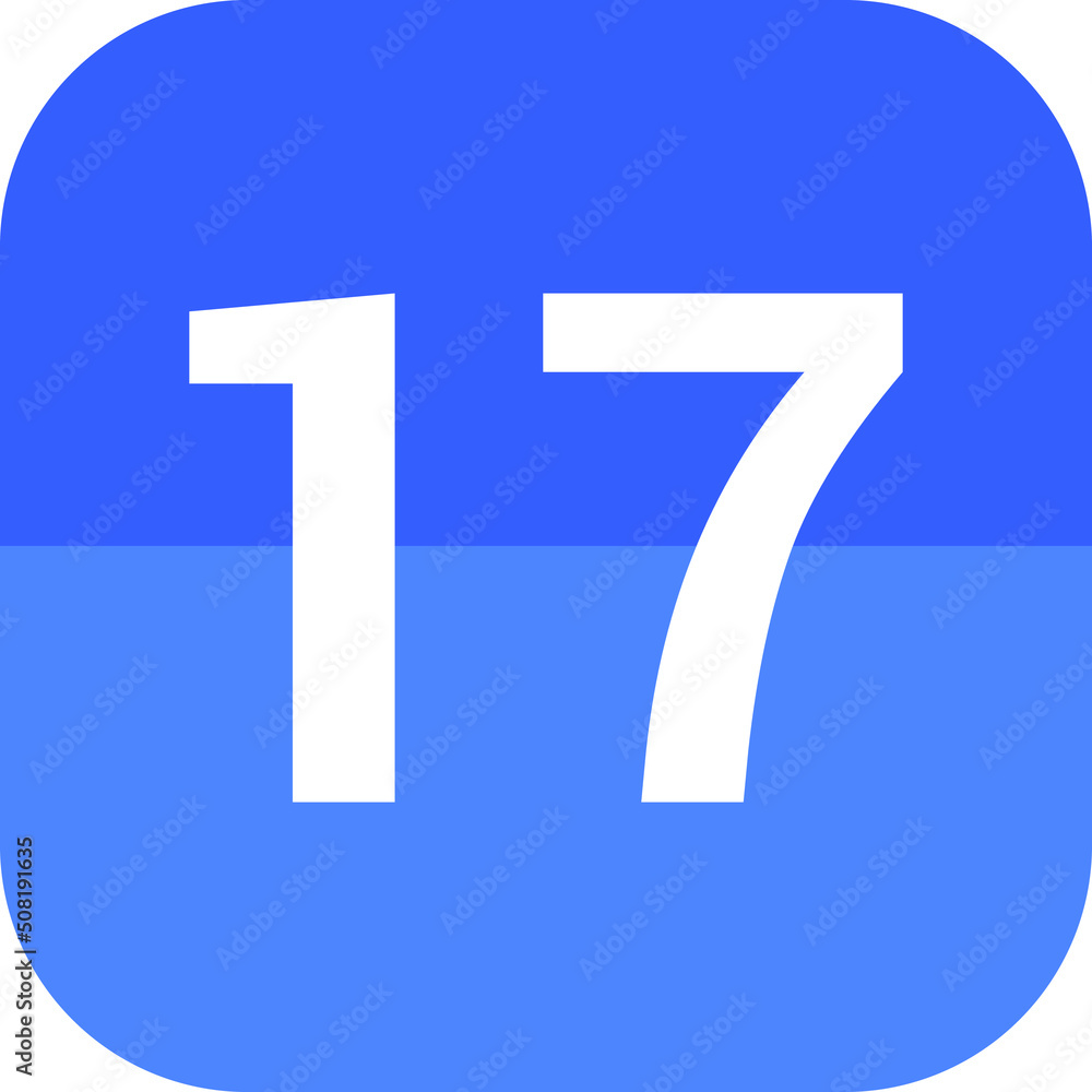 Calendar flat icon vector image day 17. Calendar flat icon vector image day 17.