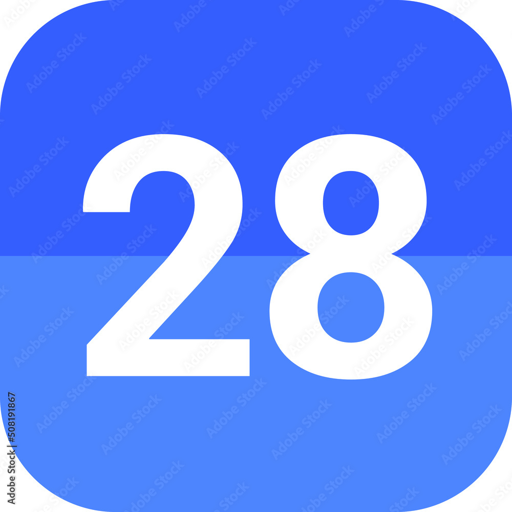 Calendar flat icon vector image day 28. Calendar flat icon vector image day 28.