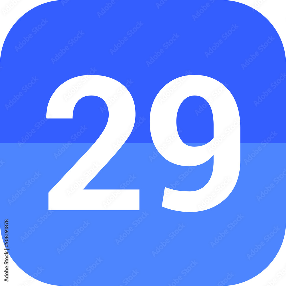Calendar flat icon vector image day 29. Calendar flat icon vector image day 29.