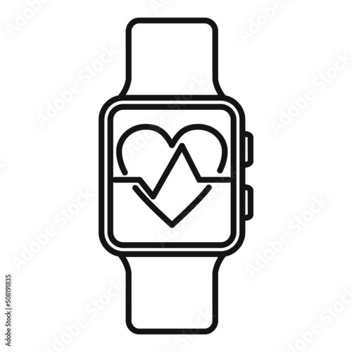 Medical smartwatch icon outline vector. Online patient