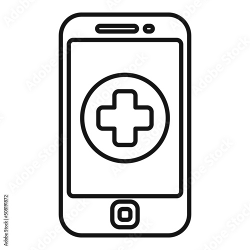 Medical online help icon outline vector. Care clinic