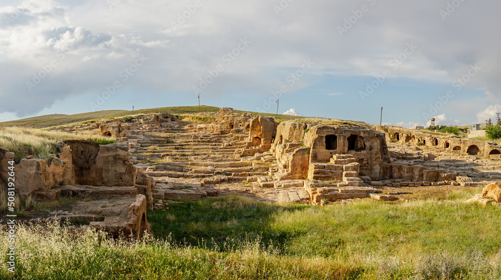 12 May 2022 Mardin Turkey. Dara antique city witn necropol and cistern of Eastern Roman Empire 12 May 2022 Mardin Turkey. Dara antique city witn necropol and cistern of Eastern Roman Empire