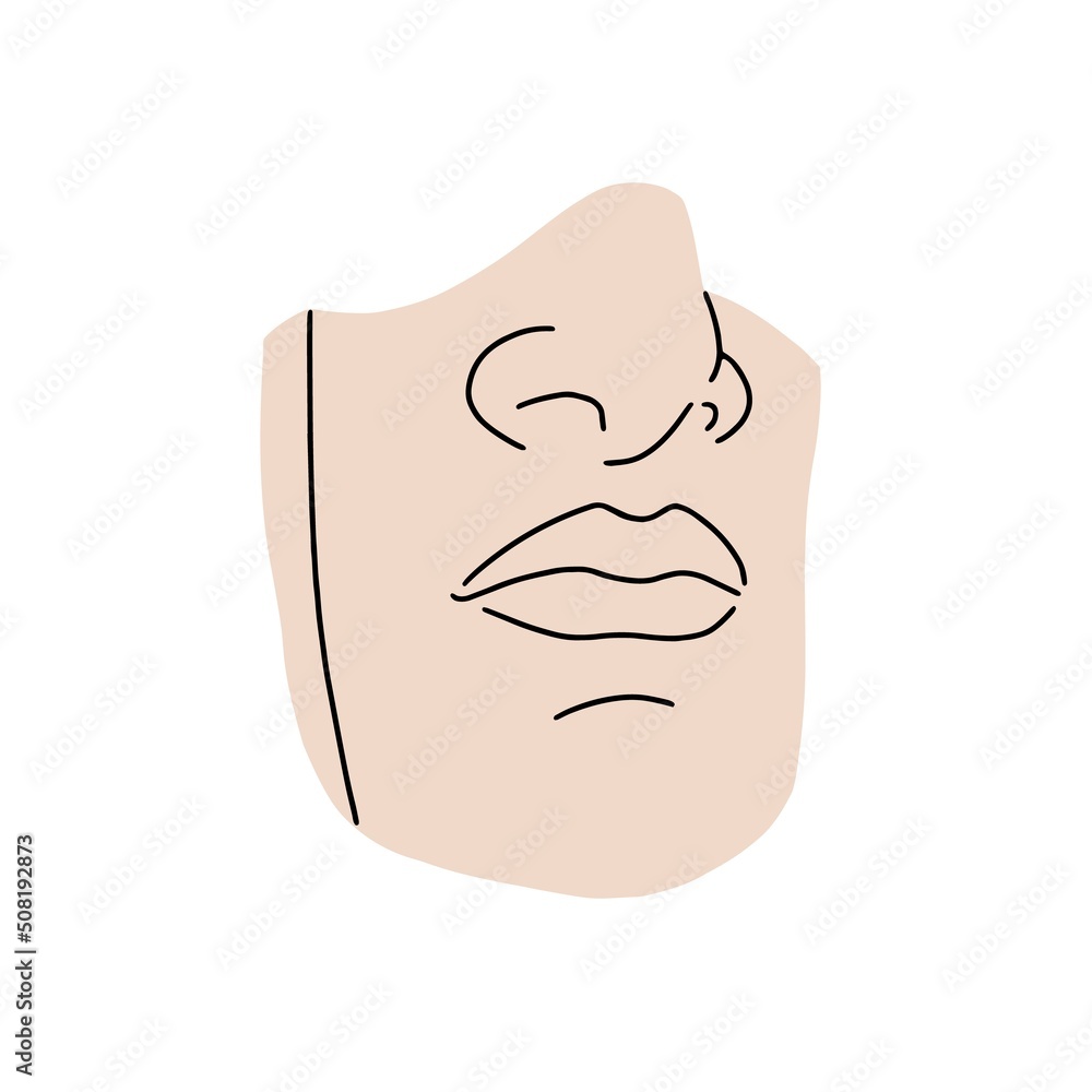 Greek face statue fragment. Ancient sculpture of human lips and nose. Stone marble part of antique Greece art drawn in modern style. Flat graphic vector illustration isolated on white background Greek face statue fragment. Ancient sculpture of human lips and nose. Stone marble part of antique Greece art drawn in modern style. Flat graphic vector illustration isolated on white background