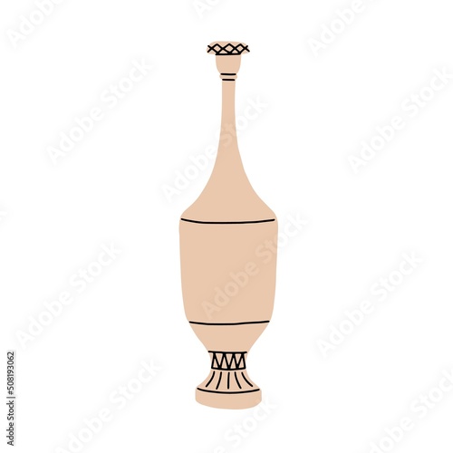Ancient Greek ceramic dressel amphora. Antique traditional narrow vase of Old...