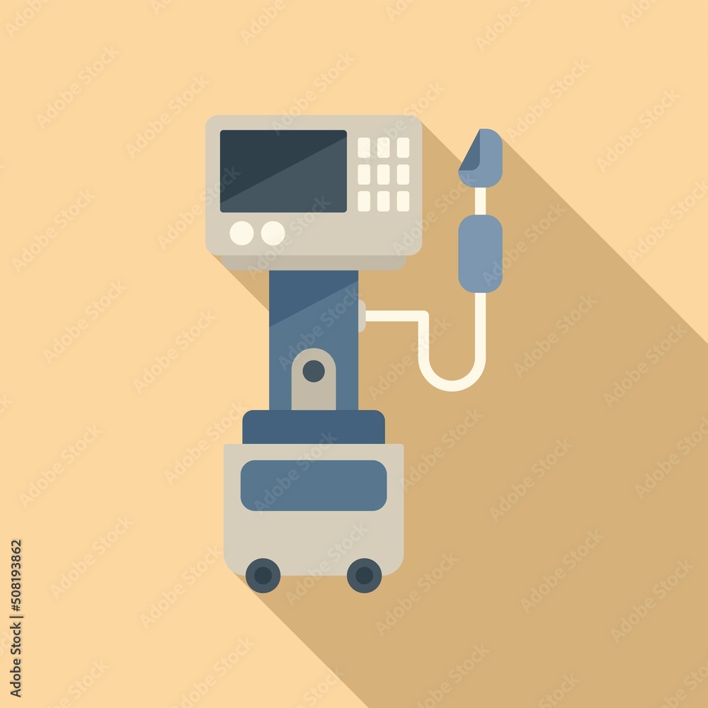 Respiratory machine icon flat vector. Medical patient Respiratory machine icon flat vector. Medical patient