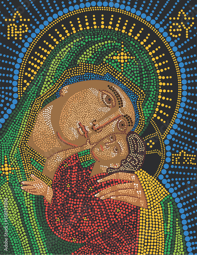 mosaic icon of the Virgin