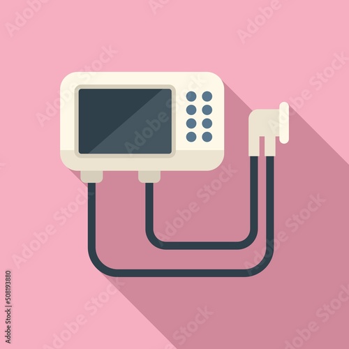 Oxygen equipment icon flat vector. Medical machine