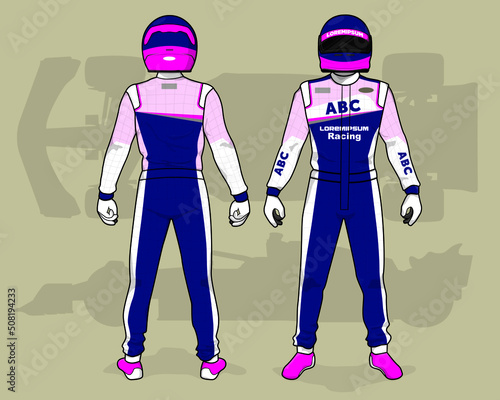 Racing driver uniform template mockup design
