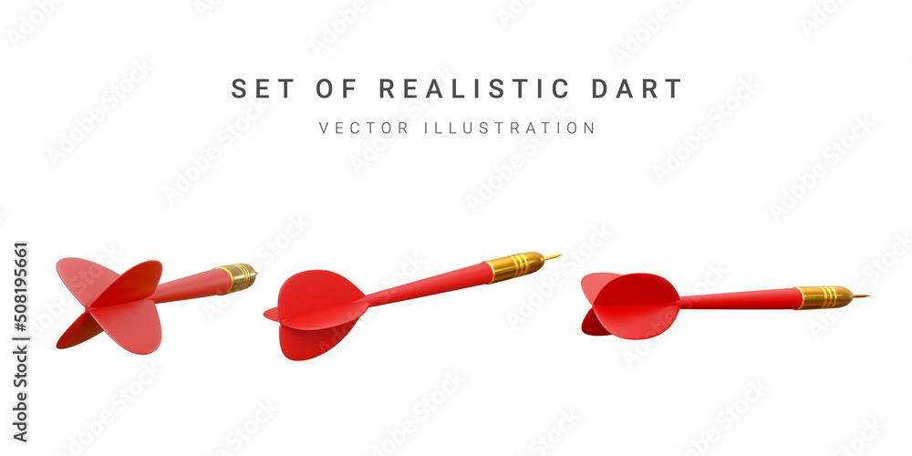 Set of realistic darts. Vector illustration Set of realistic darts. Vector illustration